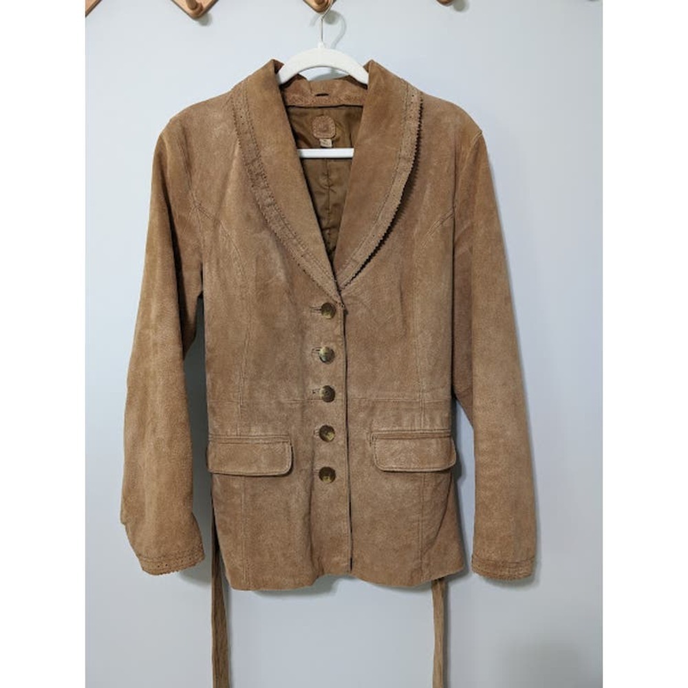 Wilsons Leather Tan Suede Button-Front Jacket - Picture 2 of 12